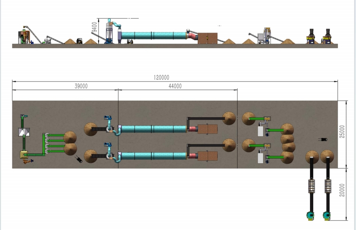 Línea de pellets de paja Línea de pellets de paja